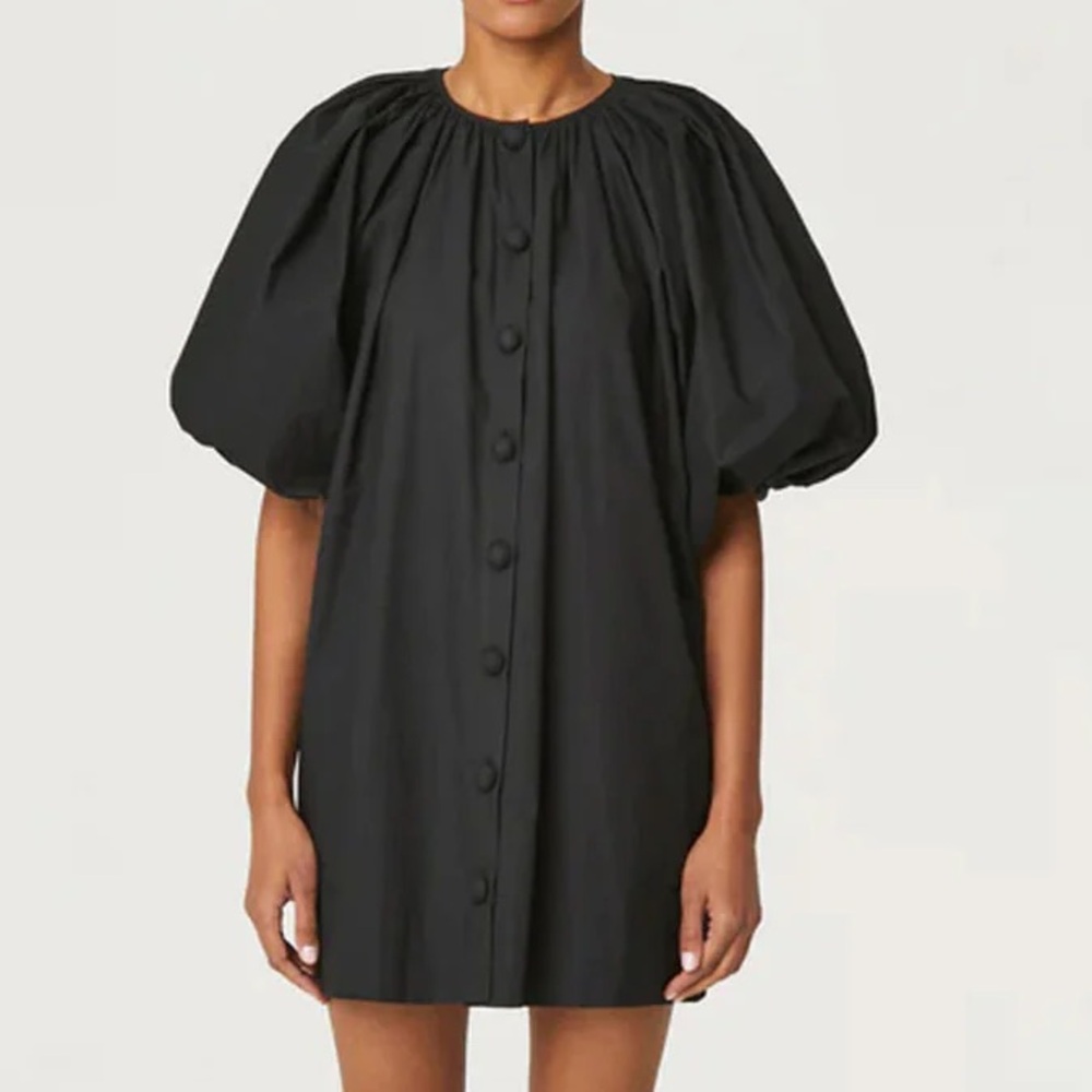 $395 Rhode Paloma Button Up Mini Dress in Ink Sz X-Small